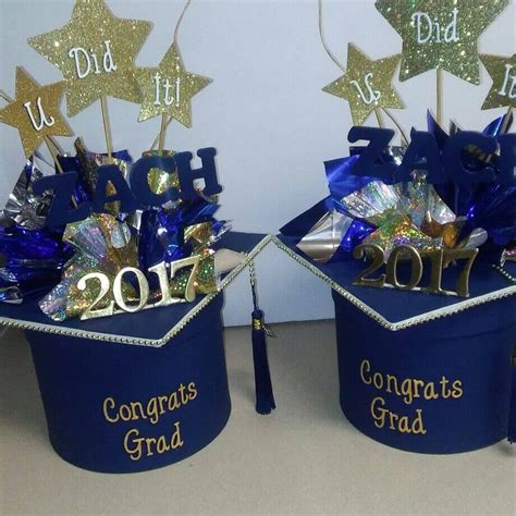 diy graduation cap centerpieces|unique centerpieces for graduation party.